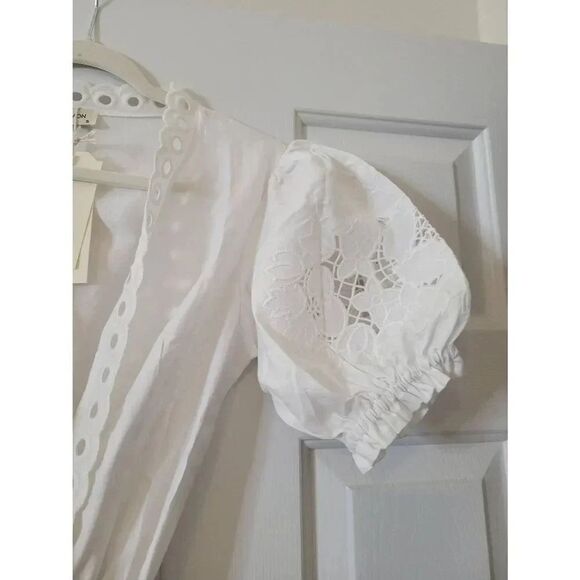 Fanm Mon Cide Wrap Dress $368, White Linen S - Picture 4 of 8